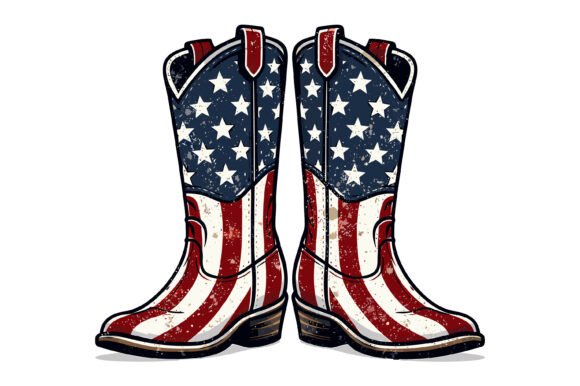 Celebrate American Spirit with Patriotic Cowboy Boots Design