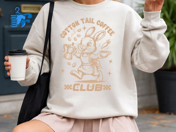 Charm Your Audience with the Cotton Tail Coffee Club Bunny Design