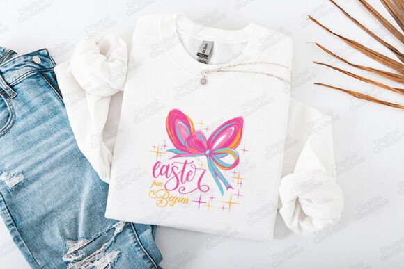 Cute Easter Bow 'Fun Begins' Design: Your Spring Creative Spark