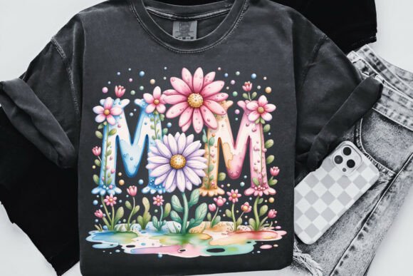 Floral MOM Design: A Modern Take on Mother's Day Typography