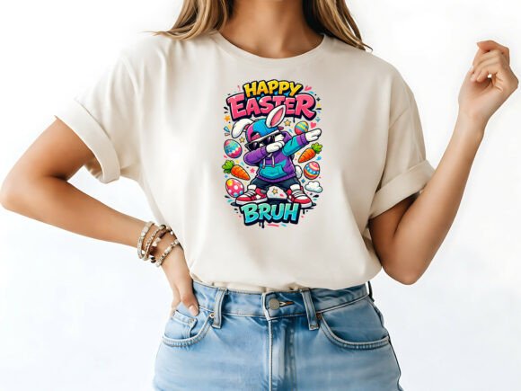 Happy Easter Bruh Bunny T-Shirt Design: Festive Fun
