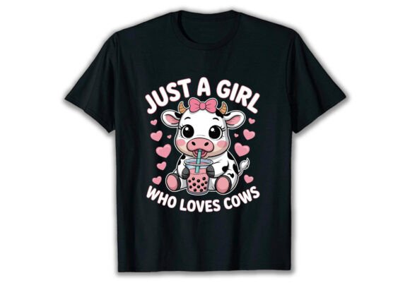 Just a Girl Who Loves Cows: A Charming T-Shirt Design for Animal Lovers