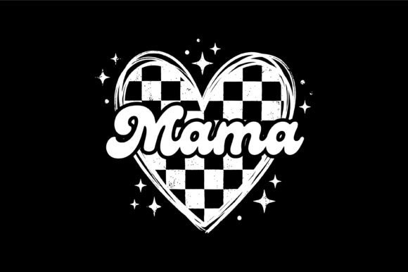 Retro Mama Checker Heart Design: A Modern Twist on Vintage Charm