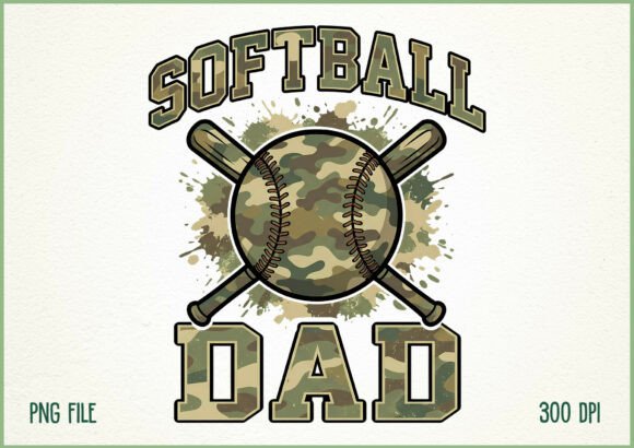 Softball Dad Camo Sports Design: A Unique Visual Asset