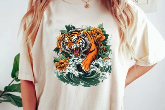 Unleash Bold Energy: Japanese Tiger & Peony Tattoo Art