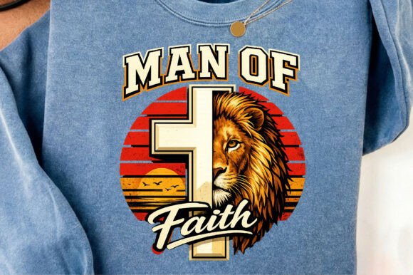 Unleash Your Faith with the Man of Faith Lion Cross Design