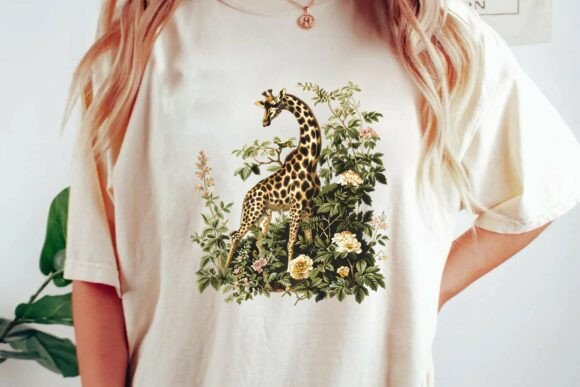 Vintage Giraffe Botanical Design: A Wildly Versatile Clipart