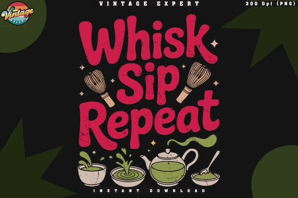 Whisk, Sip, Repeat: A Matcha Lover's Perfect Graphic Tee